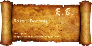 Rozsi Bodony névjegykártya